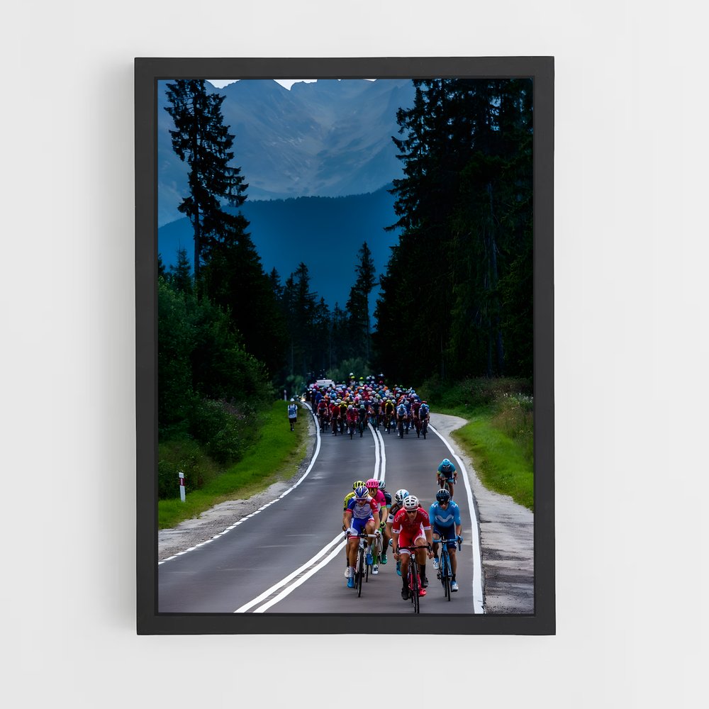 Poster Cyclistes en Pologne – affiche Cyclisme (vue 2)